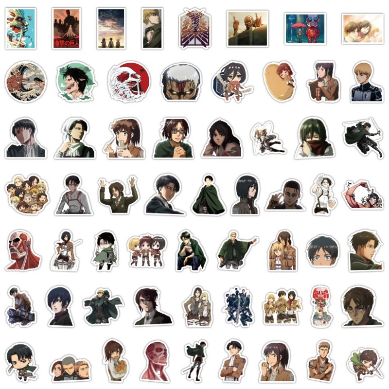 Laptop Accessories Aesthetic - 60Pcs Attack on Titan Anime Stickers