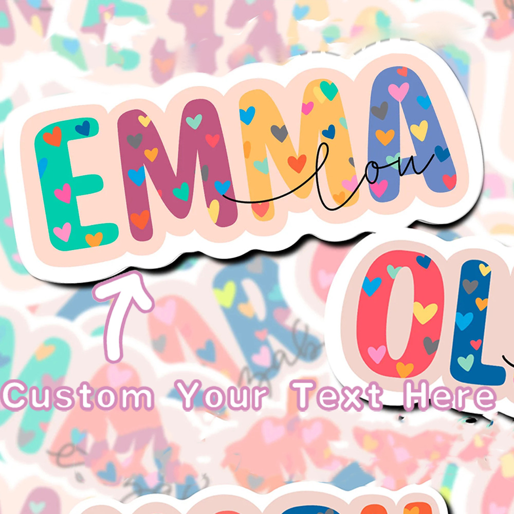 Laptop Accessories Aesthetic - Personalized Custom Colorful Heart Letter Name