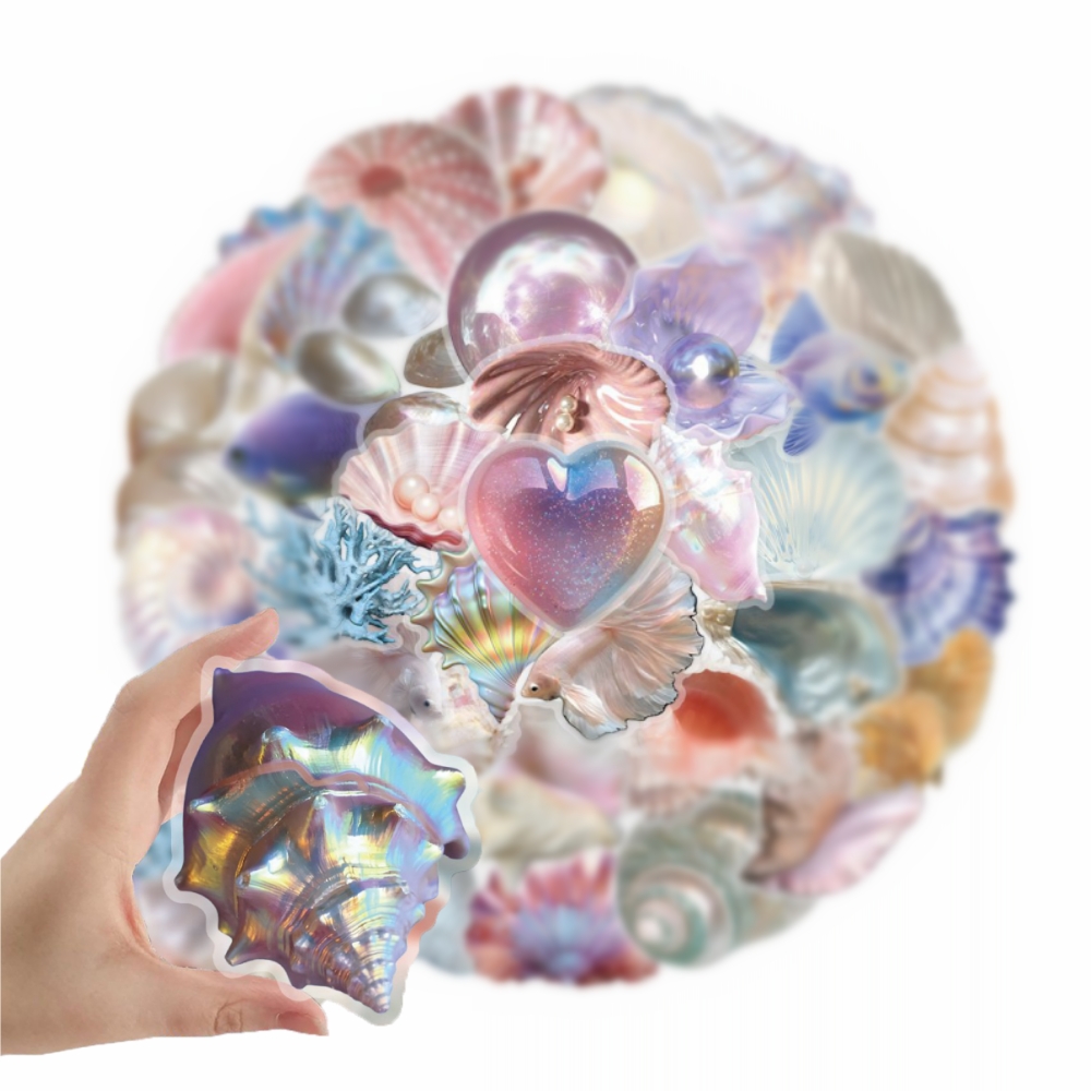 Laptop Accessories Aesthetic - 50pcs Cartoon Shell Graffiti Stickers Conch