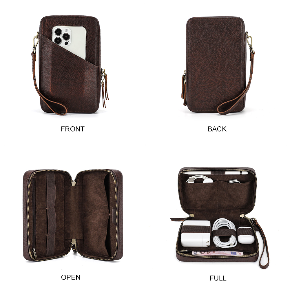 Genuine Leather Portable USB D - огляд і ціна Cable Management Bag